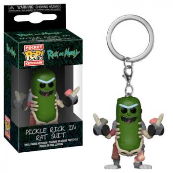 Rick and Morty Pocket POP! Key Chain - Pickle Rick Rat Suit