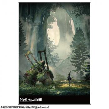 NieR Automata Wall Scroll - 2B & Goliath Machine Lifeform Forest