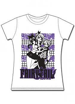 Fairy Tail T-Shirt - Happy Lucy Natsu Purple (M)
