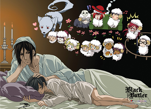 Black Butler Wall Scroll Sebastian Ciel Bedtime Special