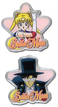 Sailor Moon Pins - Moon and Tuxedo Mask (Kamen) (Set of 2)
