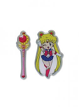 Sailor Moon Pins - SD Moon & Staff (Set of 2)