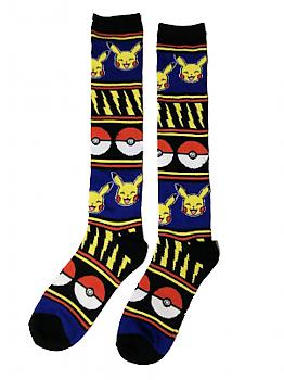 Pokemon Knee Socks - Pikachu, Pokeball & Lightning Knit