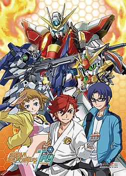 Gundam Build Fightes Try Fabric Poster - Group