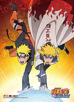 Naruto High End Wall Scroll - Naruto & Minato, Father & Son Rasengan