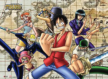 One Piece Wall Scroll - Strawhat Pirates Map