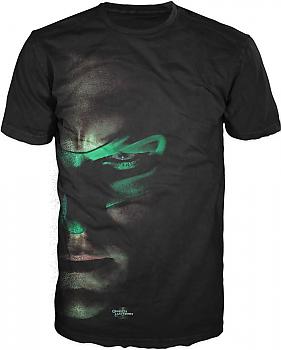 Green Lantern Movie T-Shirt - Hal Jordan Half Face (Black) (L)