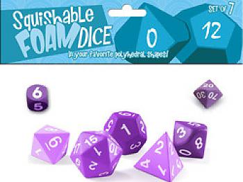 Squishy Dice Set, Black (Set of 7, 2 inch Polyhedral Dice)