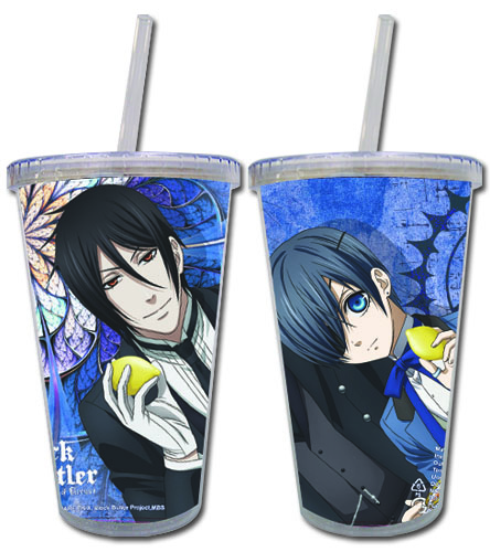 Black Butler Book Of Circus Tumbler Mug With Lid Ciel Sebastian Lemons