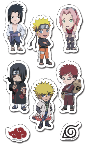 naruto shippuden sticker puffy sd character set