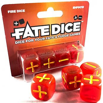 Fate Core RPG - Fate Dice - Fire (4)