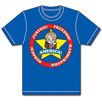 Hetalia T-Shirt - America! Justice Freedom Hamburger Heroes (XXL)